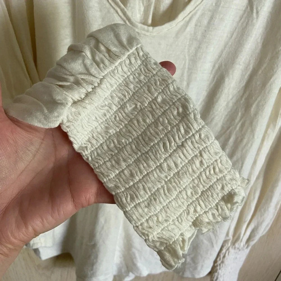 Free People We The Free Bella Top Ivory Oversized XS - Picture 4 of 14